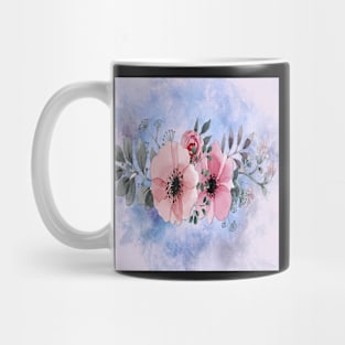 Floral Pink Roses Watercolor Graphic Design Shabby Chic Gifts Mug